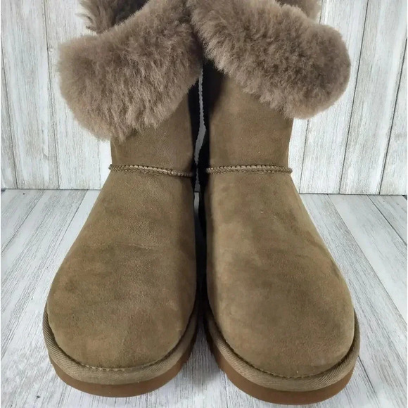 Ugh Bailey Zip Short Shearling Tan Women's 10 - Picture 5 of 16